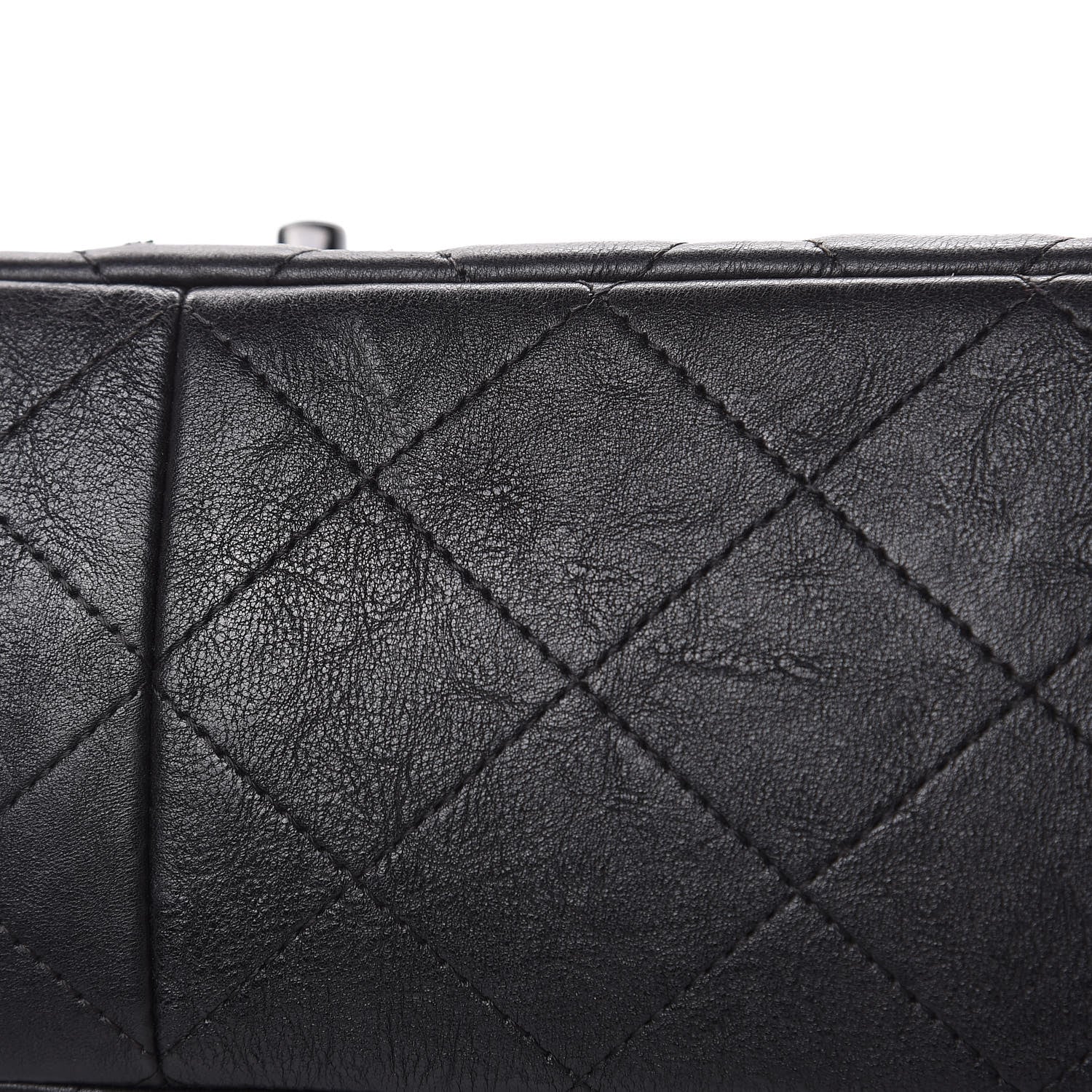 Chanel Crumpled Calfskin Quilted Jumbo Double Flap So Black 10 of 13