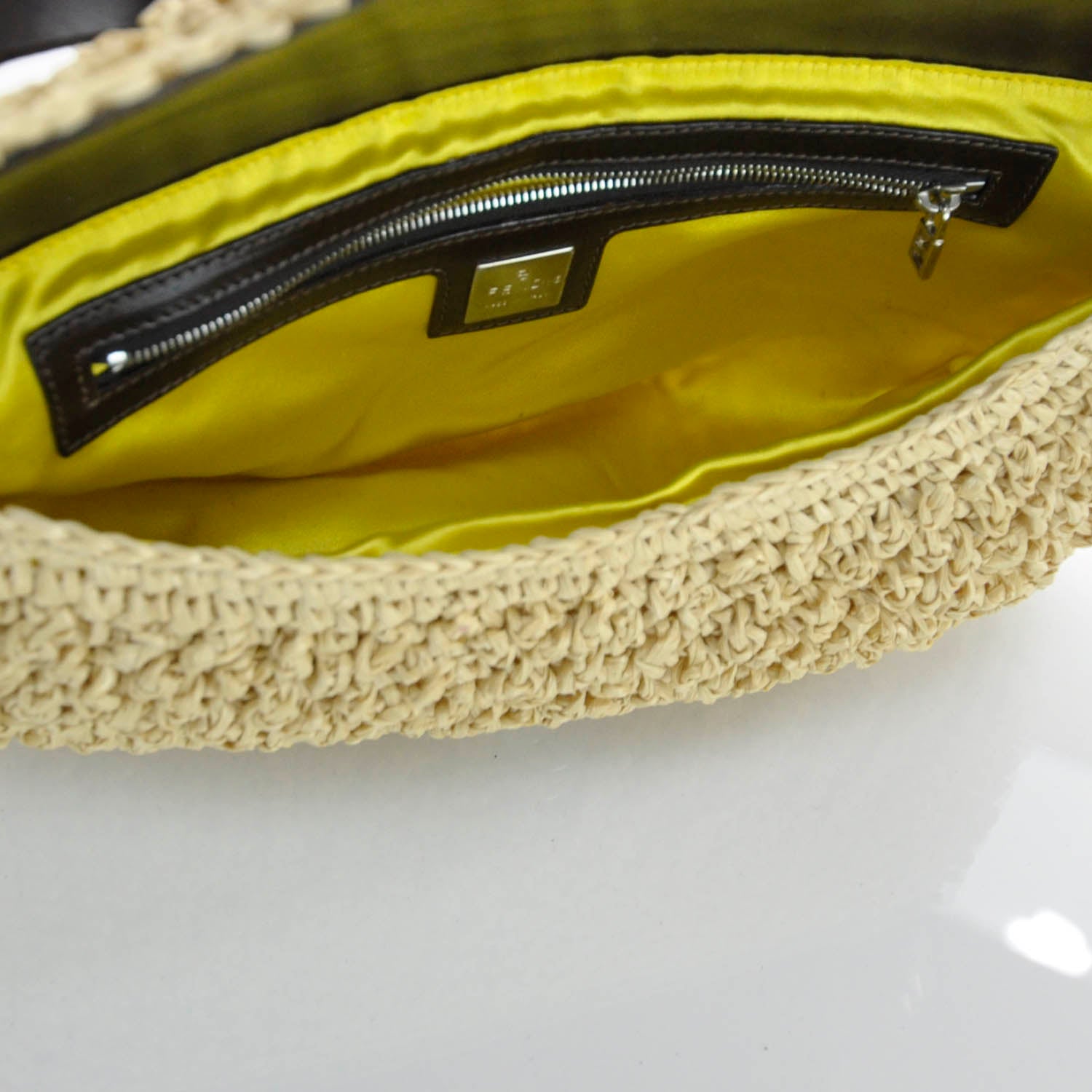 Fendi Woven Straw Baguette 6 of 15