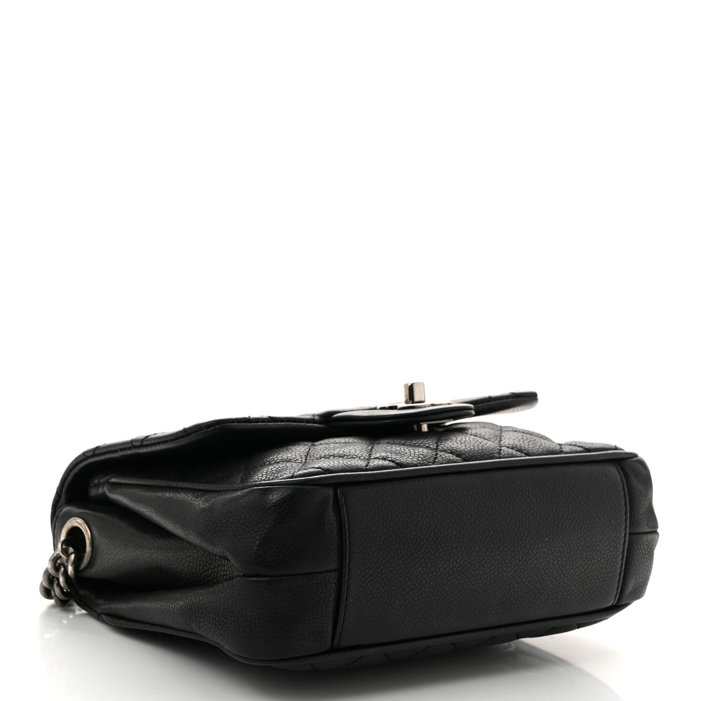 Caviar Quilted Small Rock In Rome Flap Black