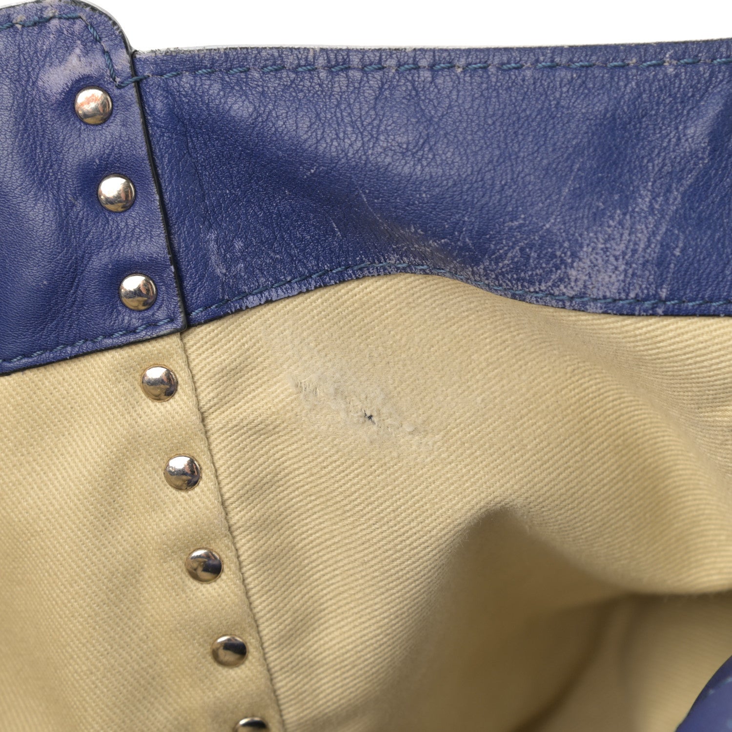 Valentino Garavani Vitello Medium Rockstud Tote Blue China 10 of 12