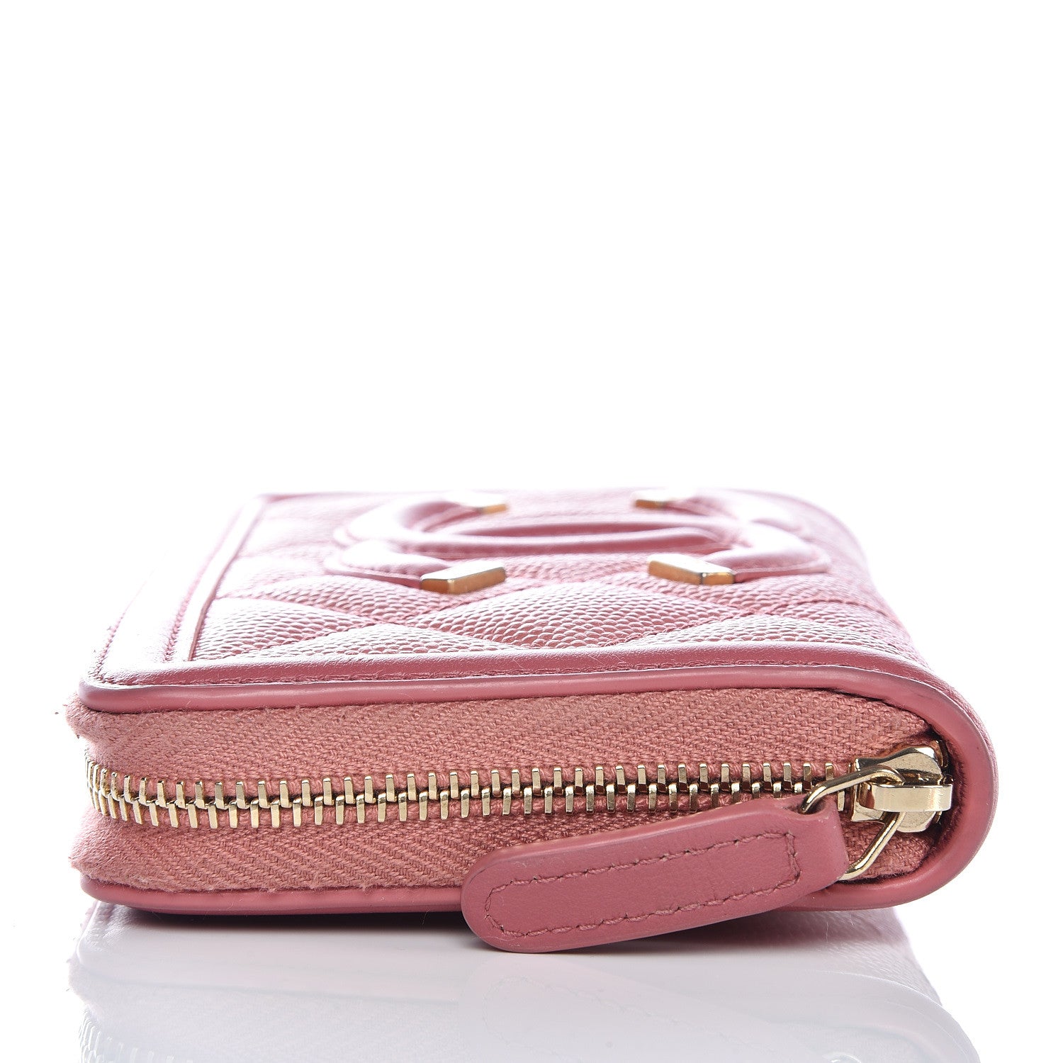 Chanel Caviar Quilted Medium Filigree Zip Around Wallet Pink 11 of 12