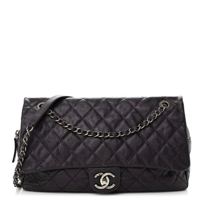 Chanel Caviar Quilted Jumbo Easy Flap Purple 1 of 12