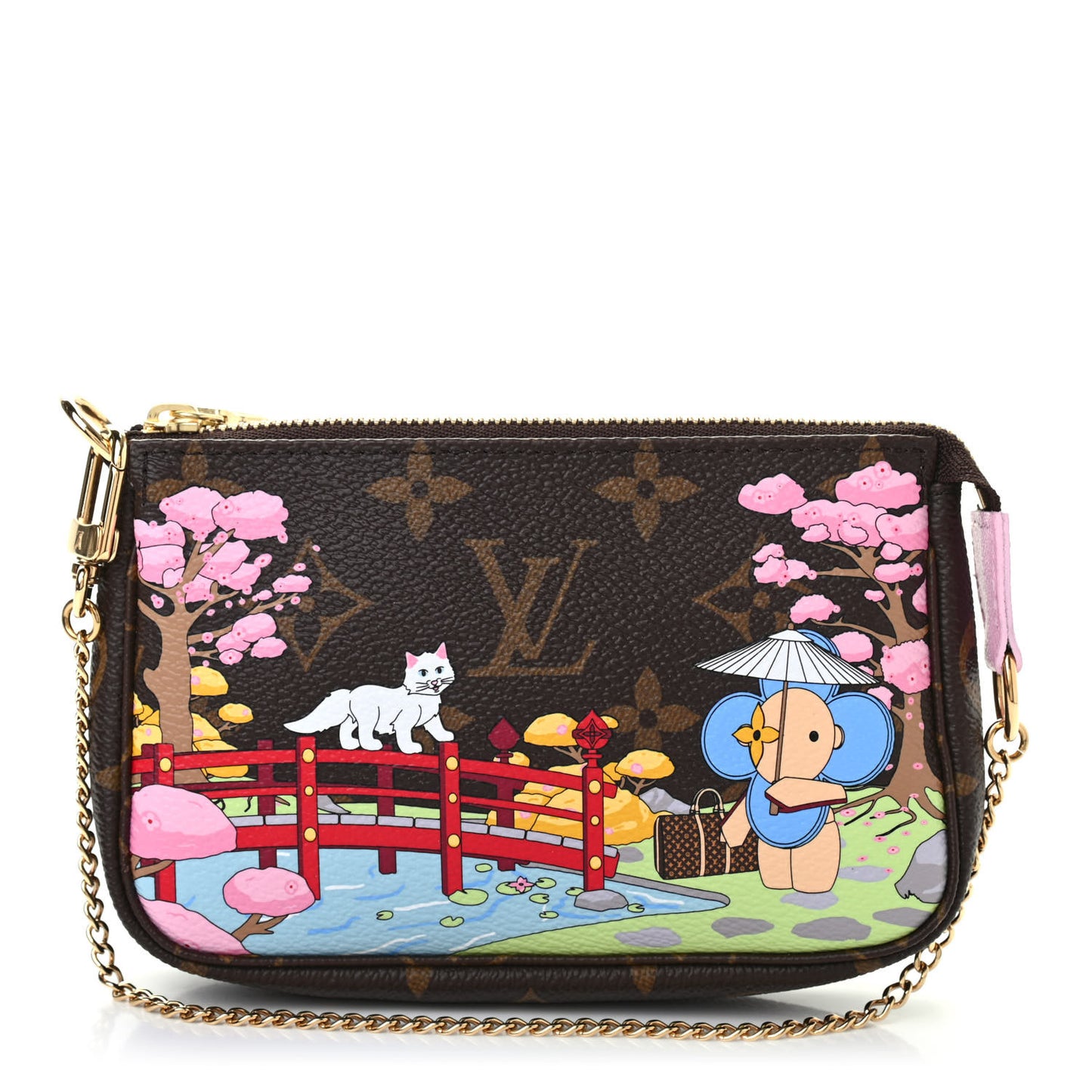 Monogram 2021 Christmas Animation Japanese Garden Mini Pochette Accessories Wisteria Pink