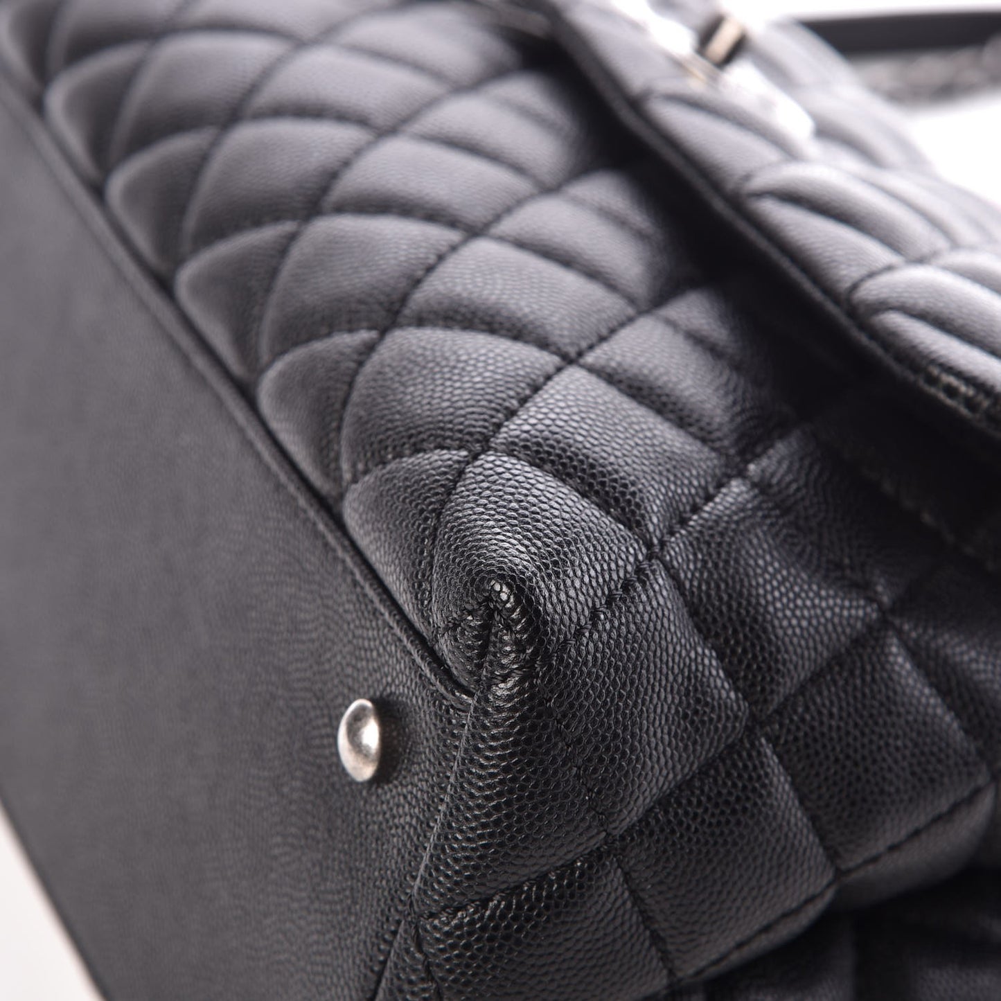 Caviar Quilted Small Coco Handle Flap Black