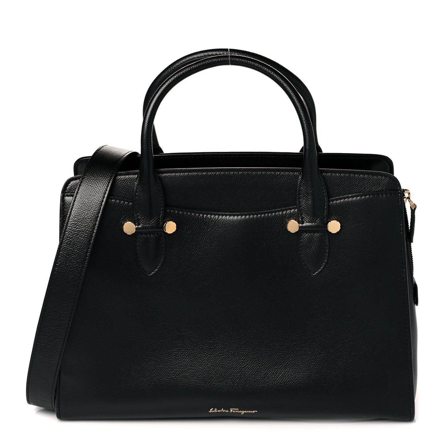 Hammered Calfskin Today Satchel Black