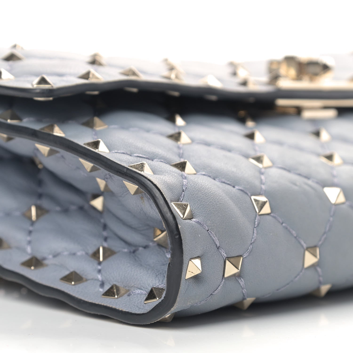 Valentino Garavani Nappa Rockstud Spike Wallet on Chain Nube 6 of 11