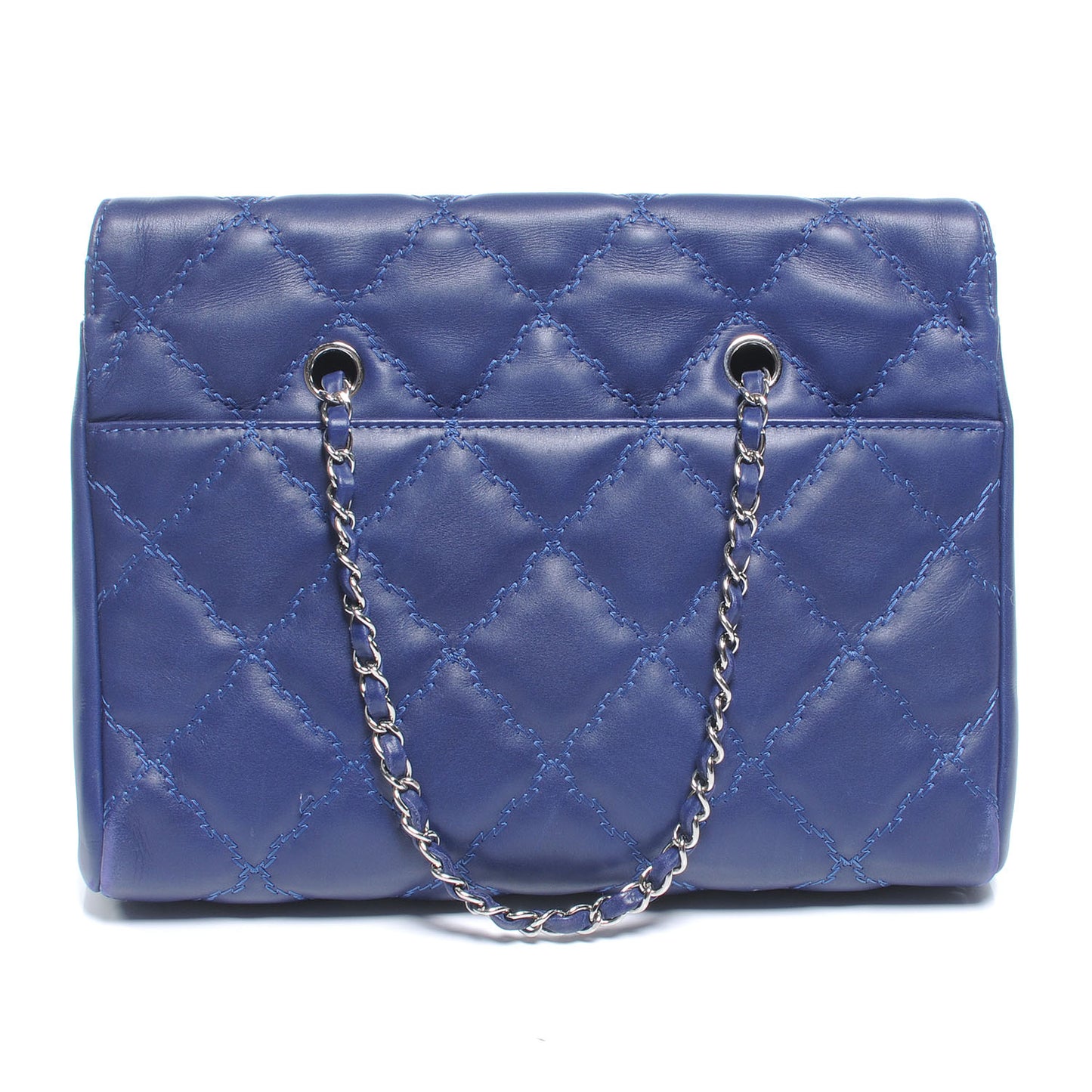 Lambskin Hamptons Large Shopping Bag Dark Blue