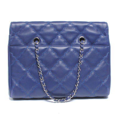 Chanel Lambskin Hamptons Large Shopping Bag Dark Blue 3 of 7