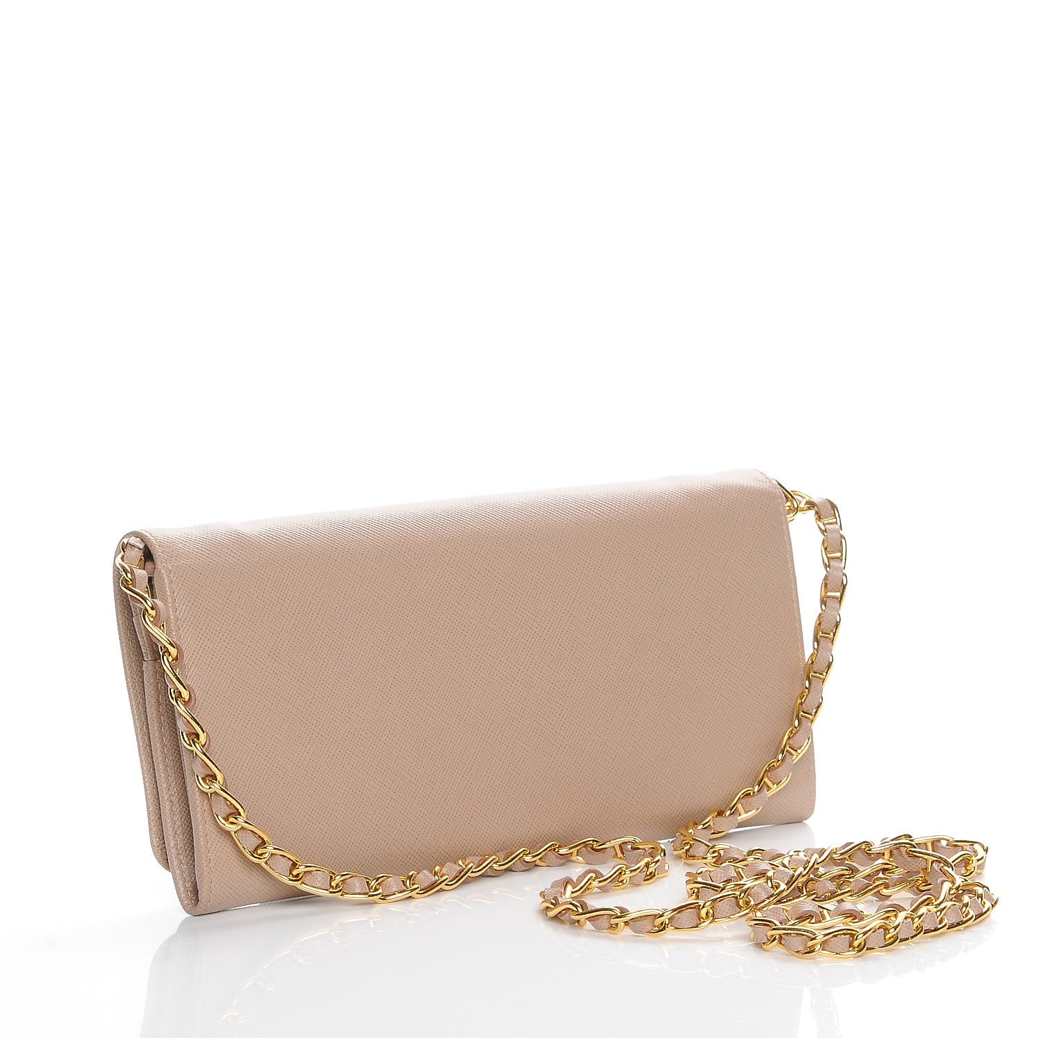Prada Saffiano Metal Oro Chain Wallet Cammeo 3 of 10