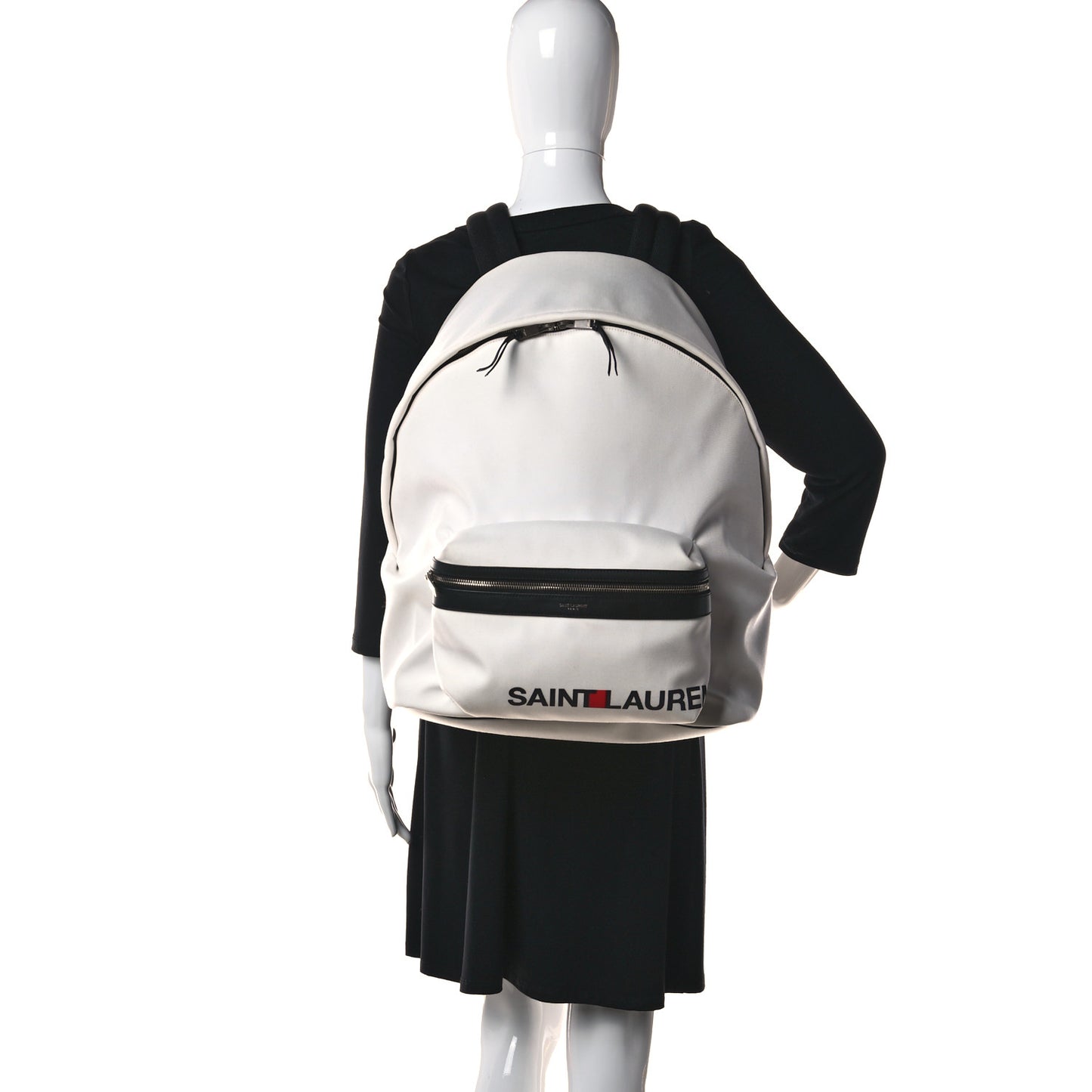Canvas Logo City Backpack White