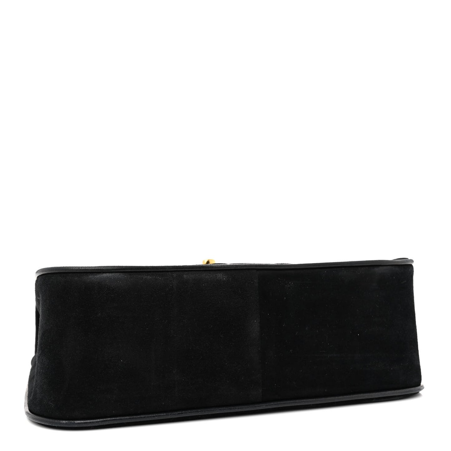 Suede Quilted Small Single Flap Black
