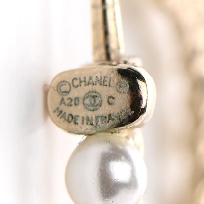 Chanel Pearl Charms CC Hoop Earrings Gold 4 of 4