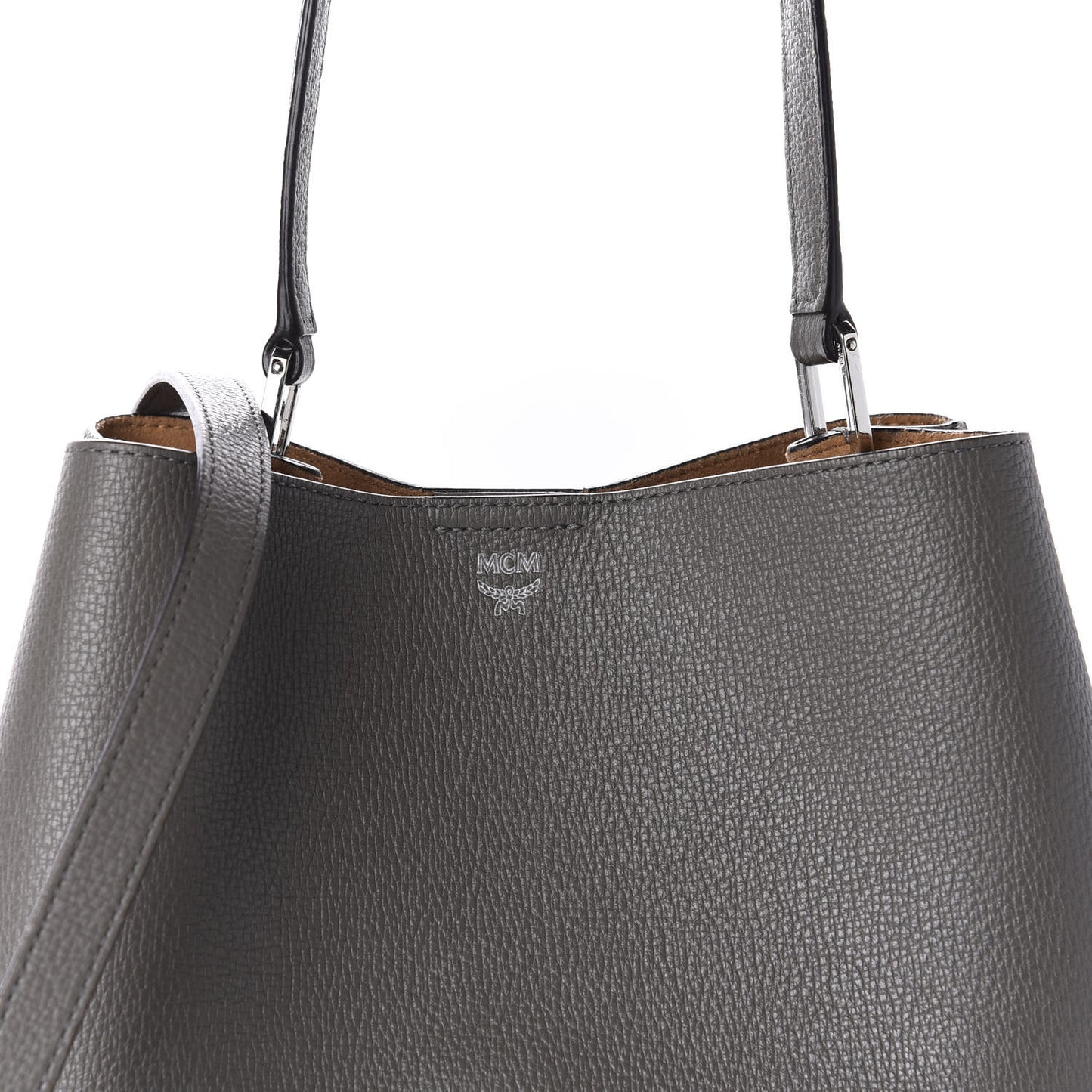 Grained Calfskin Sarah Medium Visetos Hobo Grey