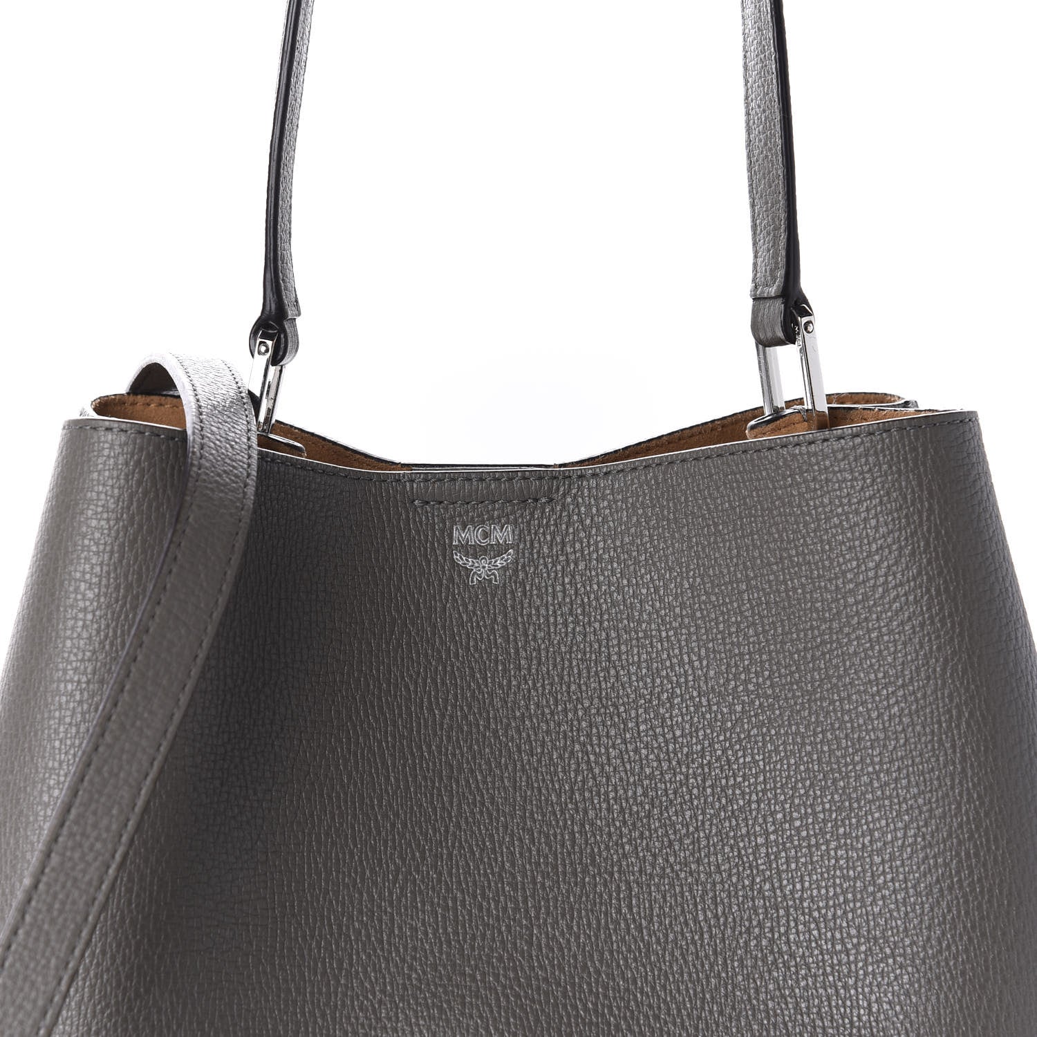 MCM Grained Calfskin Sarah Medium Visetos Hobo Grey 15 of 15