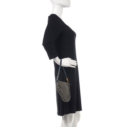 Christian Dior Monogram Mini Saddle Pochette Navy 2 of 13
