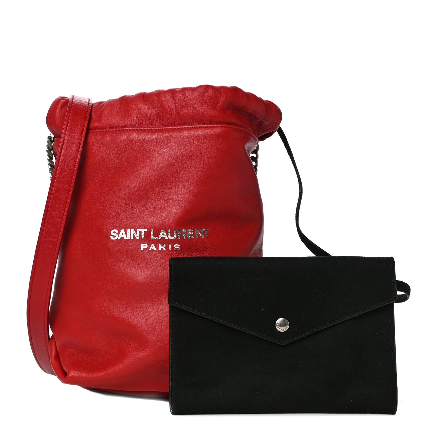 Lambskin Small Teddy Bucket Bag Red