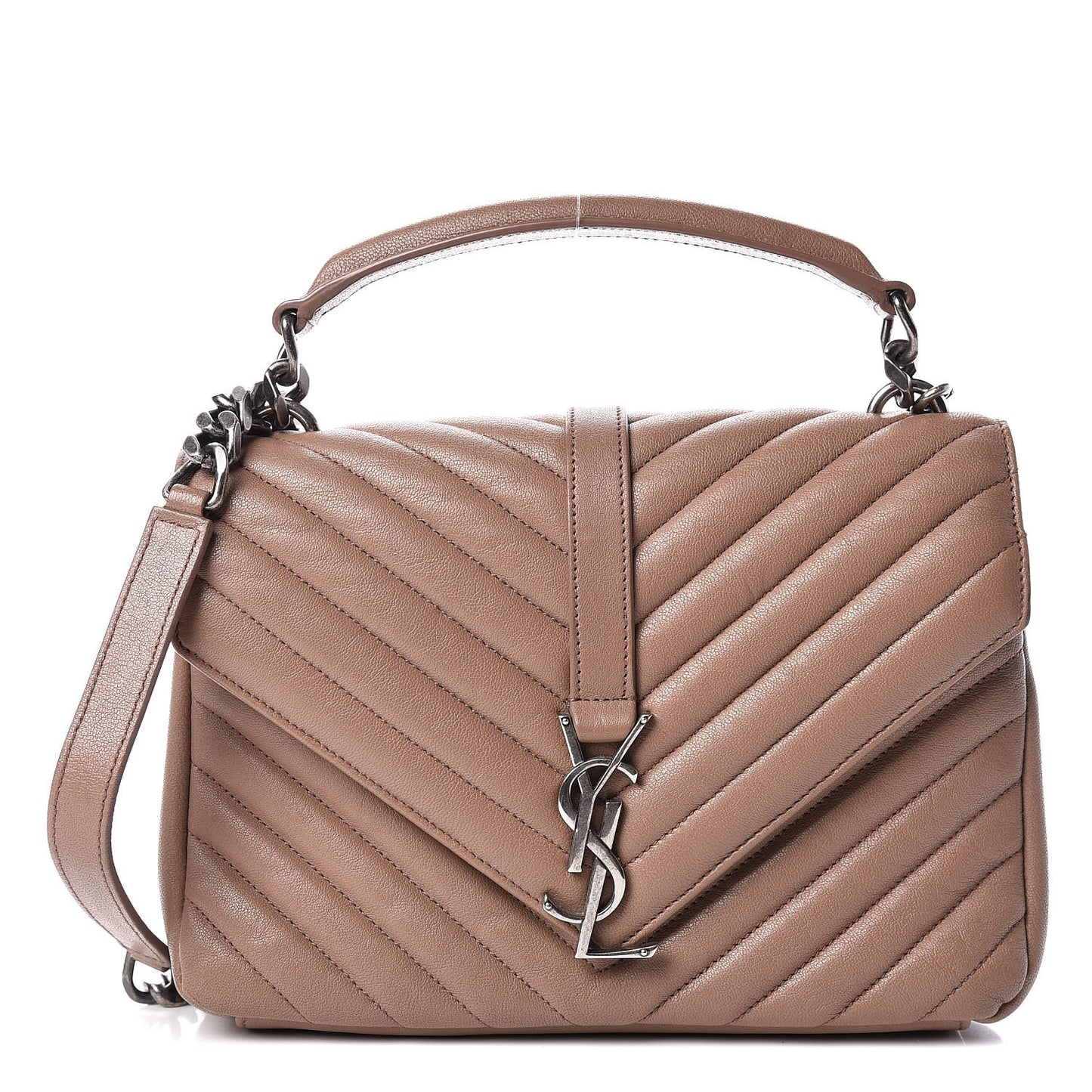 Sheepskin Matelasse Chevron Monogram Medium College Bag Fard