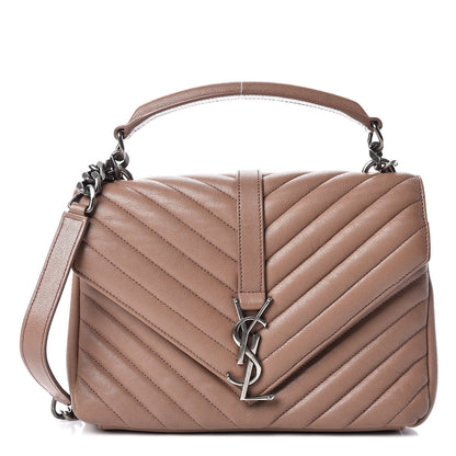 Saint Laurent Sheepskin Matelasse Chevron Monogram Medium College Bag Fard 1 of 15