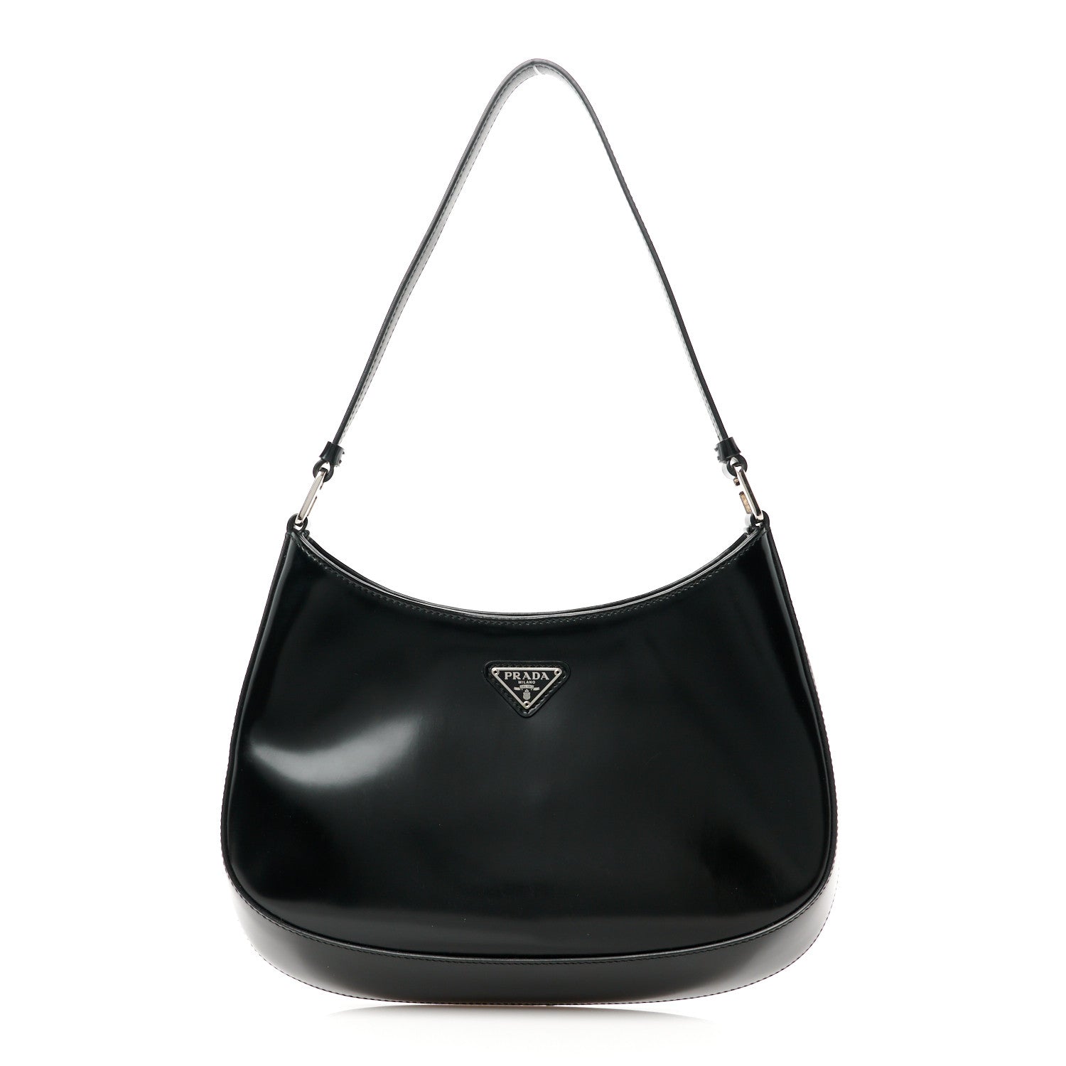 Prada Spazzolato Cleo Shoulder Bag Black 1 of 10