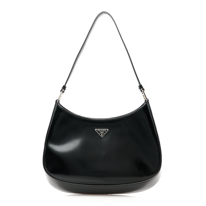 Prada Spazzolato Cleo Shoulder Bag Black 1 of 10