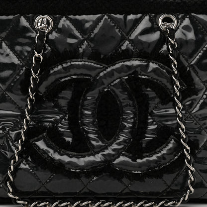 Chanel Vinyl Quilted Funny Tweed Tote Black 7 of 9