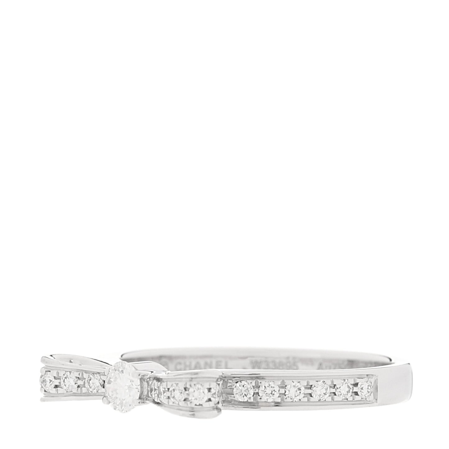 18K White Gold Diamond Ruban Ring 50 5.25