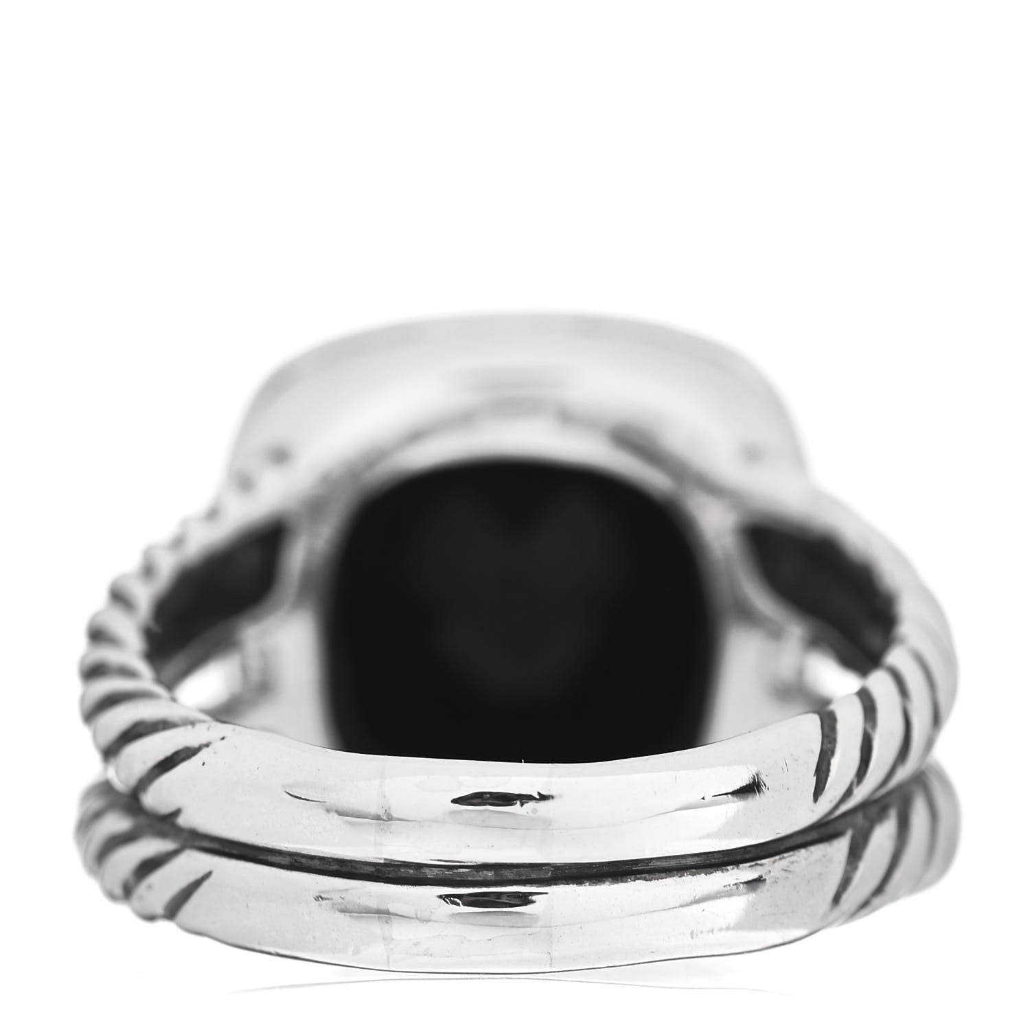 David Yurman Sterling Silver Diamond Black Onyx 11mm Albion Ring 54 7 4 of 5
