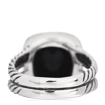David Yurman Sterling Silver Diamond Black Onyx 11mm Albion Ring 54 7 4 of 5