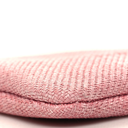 Chanel Woven Straw Raffia Small Deauville Pouch Pink 9 of 10