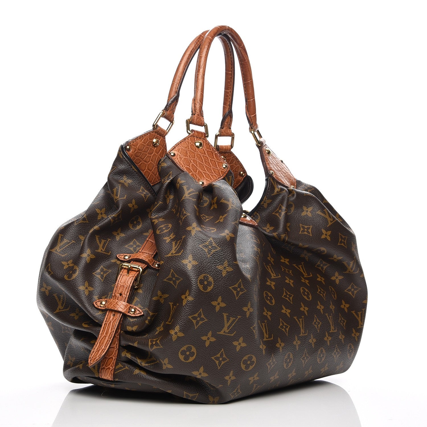 Louis Vuitton Monogram Mahina XL Crocodile Trim Tote 3 of 6