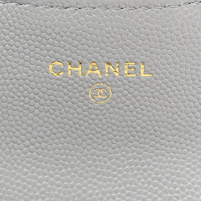 Chanel Caviar Quilted Flap Card Holder Wallet Dark Grey 6 of 9