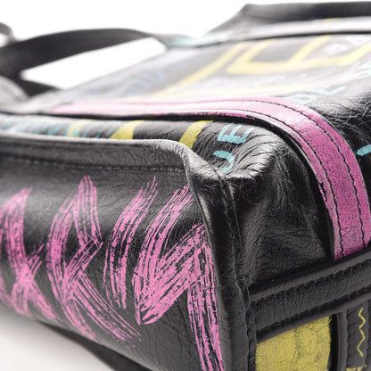 Balenciaga Agneau Arena Graffiti All Over XS Bazar Shopper Tote Black Multicolor 11 of 12