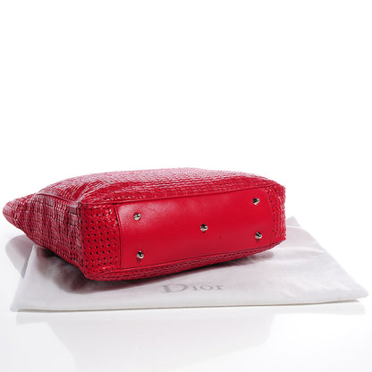 Christian Dior Lambskin Woven Medium Dior Soft Tote Rouge Moyen 5 of 10