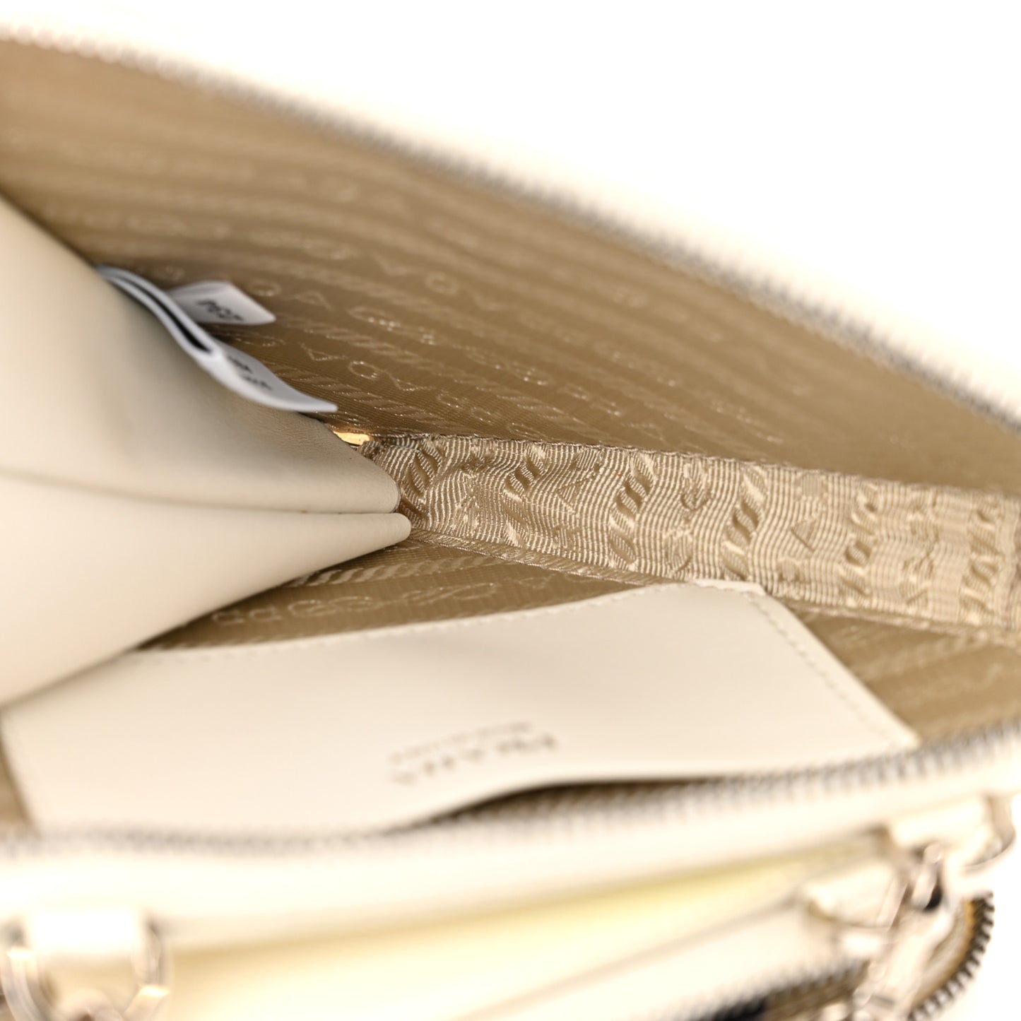 Saffiano Mini Triangle Crossbody Pouch White