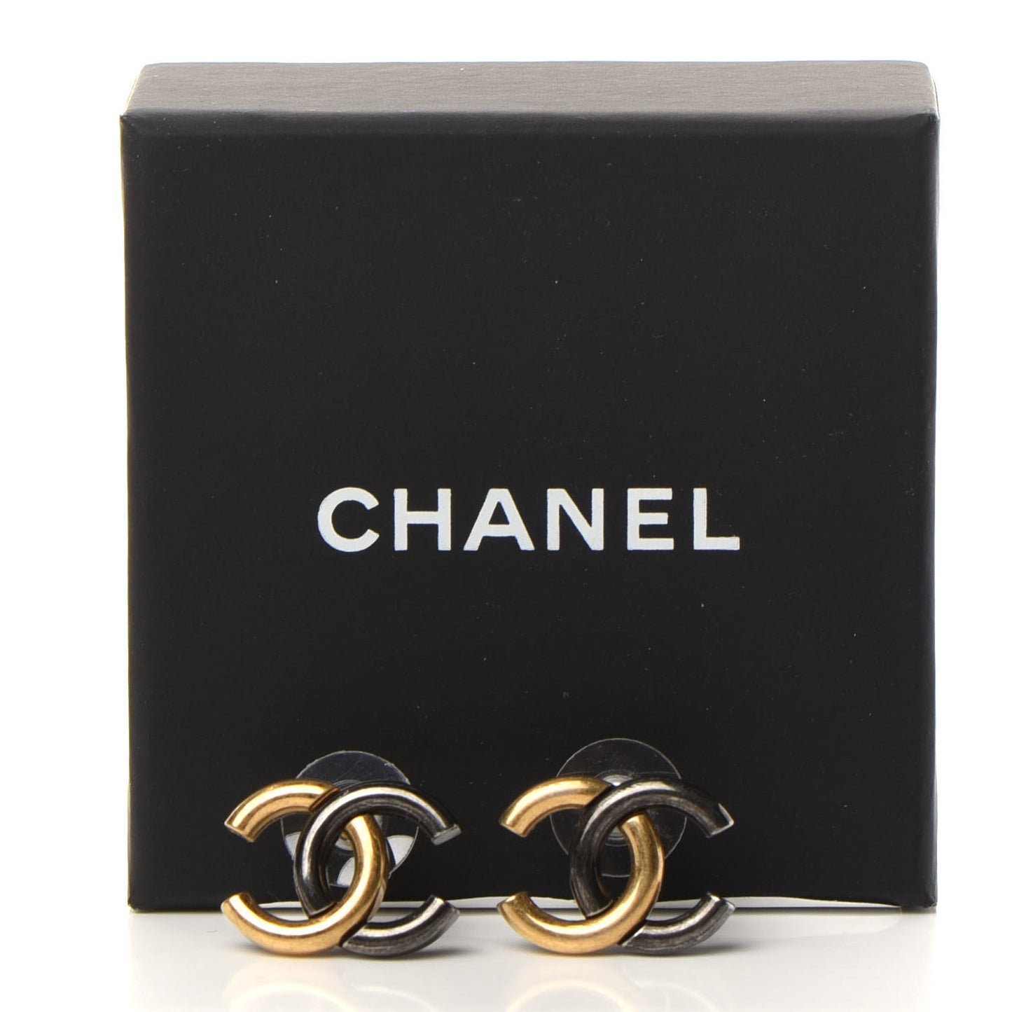 Metal CC Earrings Gold Ruthenium