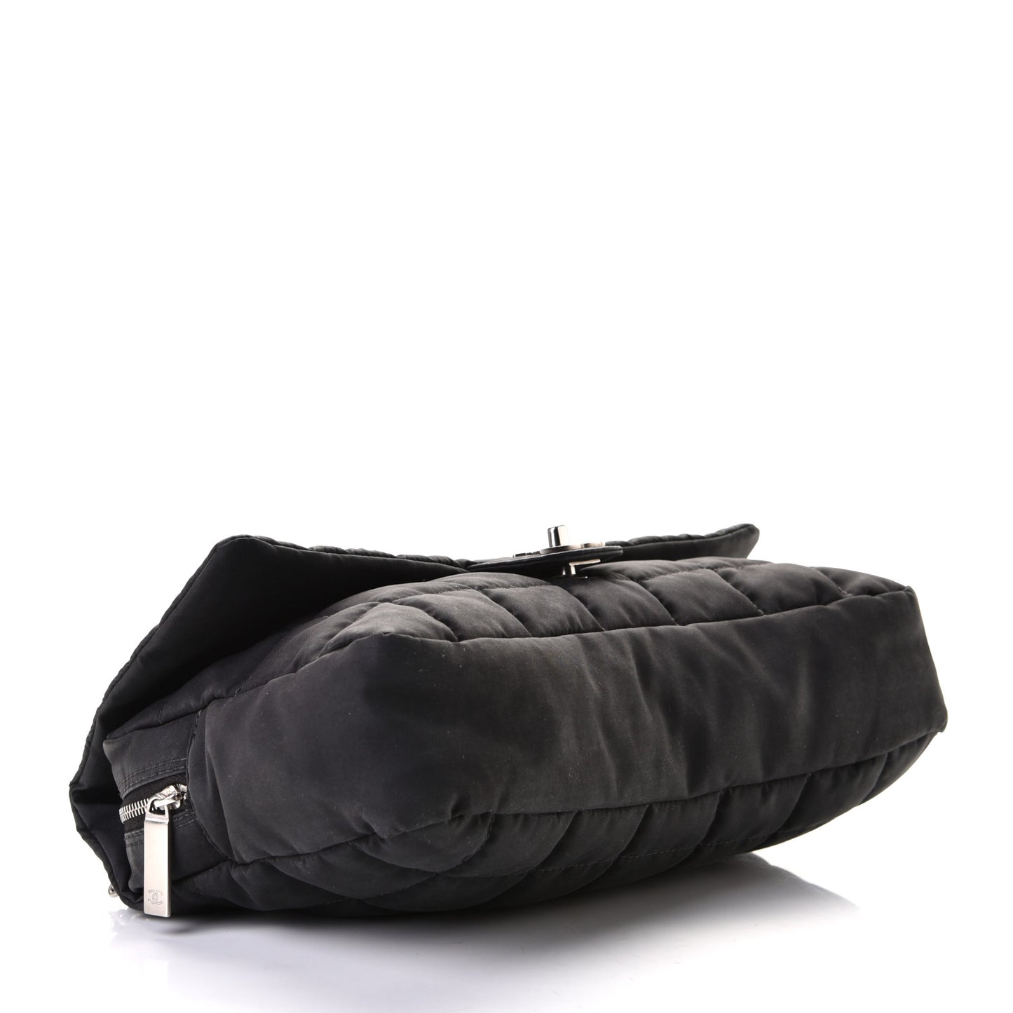 Nylon Square Quilted Flap Black