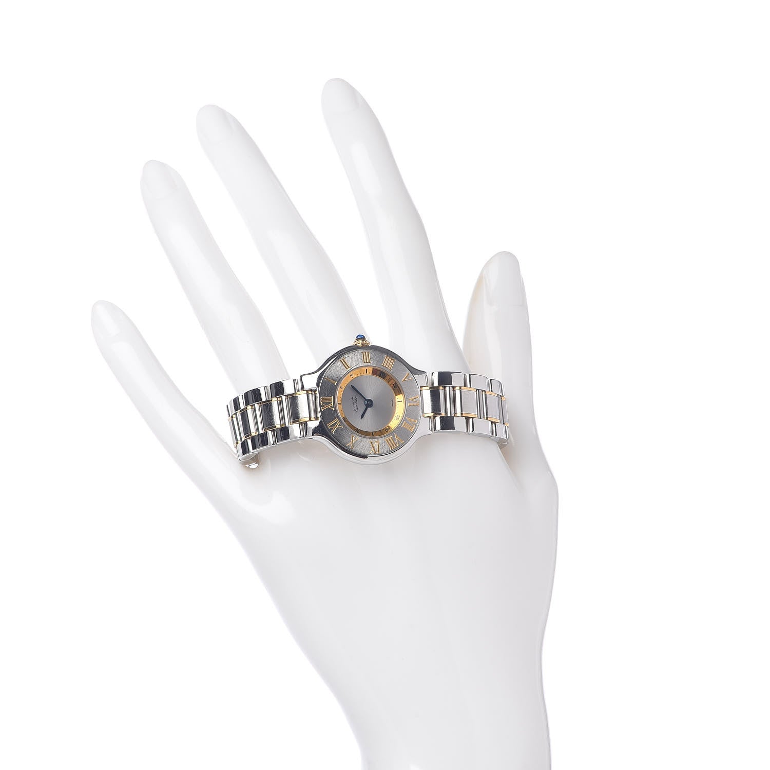 Cartier Stainless Steel 18K Yellow Gold 28mm Must De 21 Quartz Watch 2 of 6