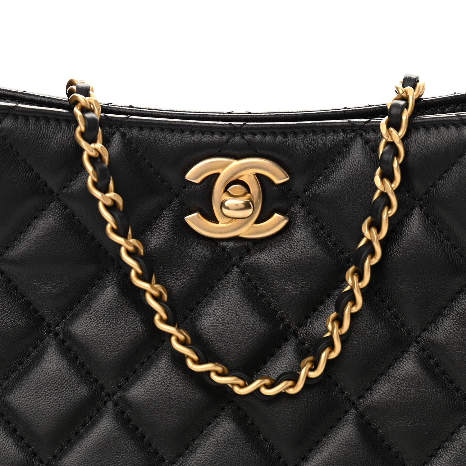 Chanel Lambskin Quilted Small Pearl Crush Hobo Black 8 of 10