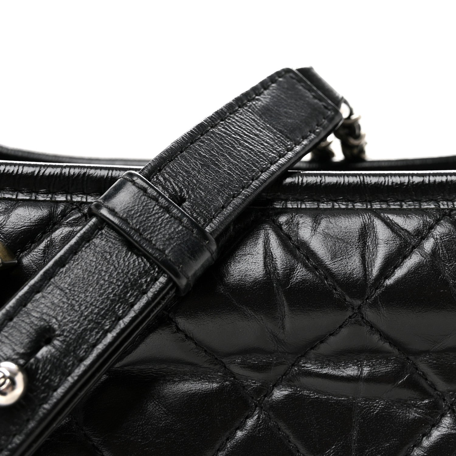 Chanel Aged Calfskin Quilted Small Gabrielle Hobo Black 8 of 10