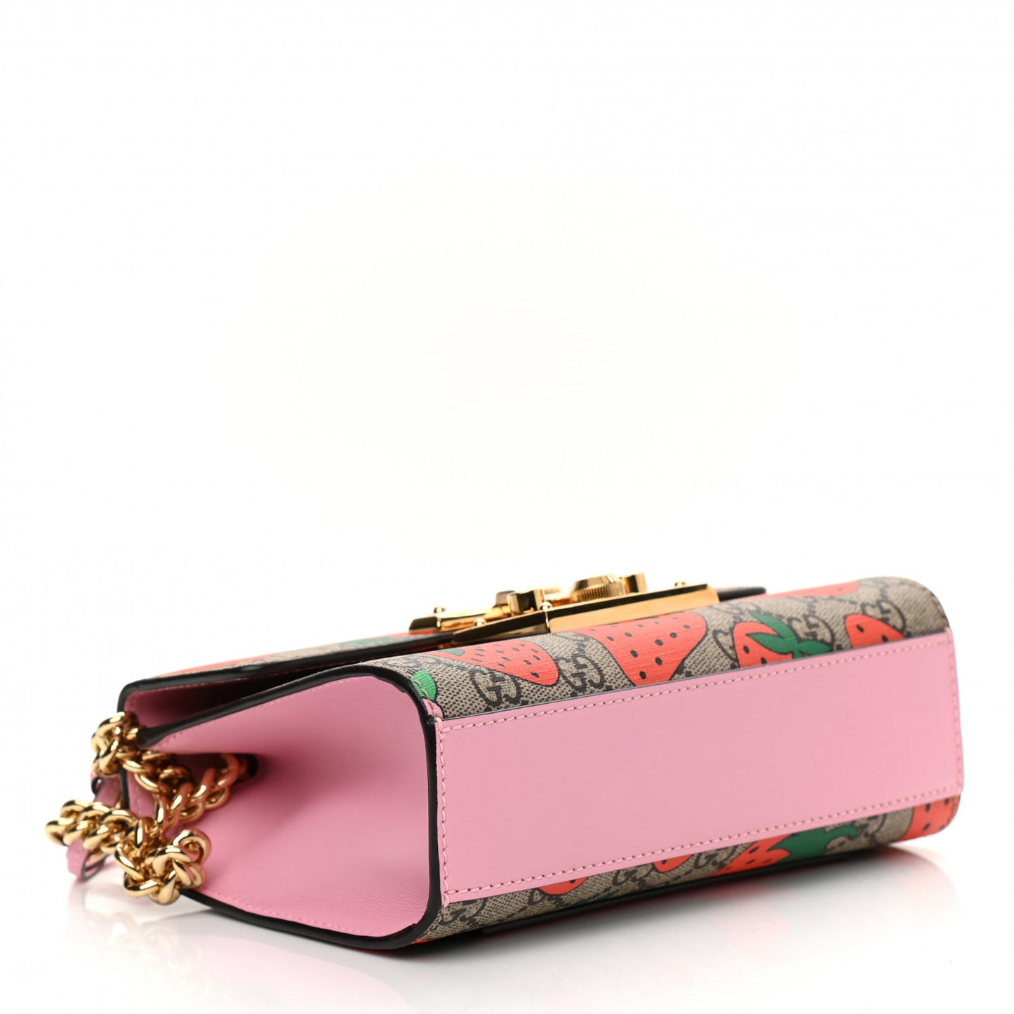 GG Supreme Monogram Strawberry Small Padlock Shoulder Bag