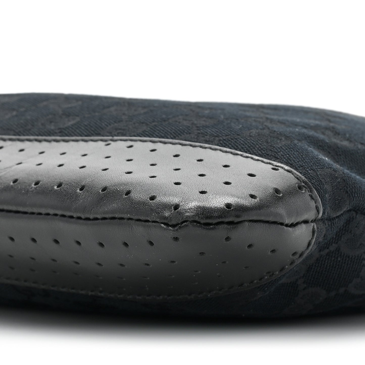 Monogram Calfskin Perforated Medium Flat Messenger Bag Black