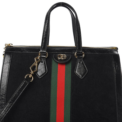 Gucci Suede Patent GG Web Medium Ophidia Tote Bag Black 9 of 9