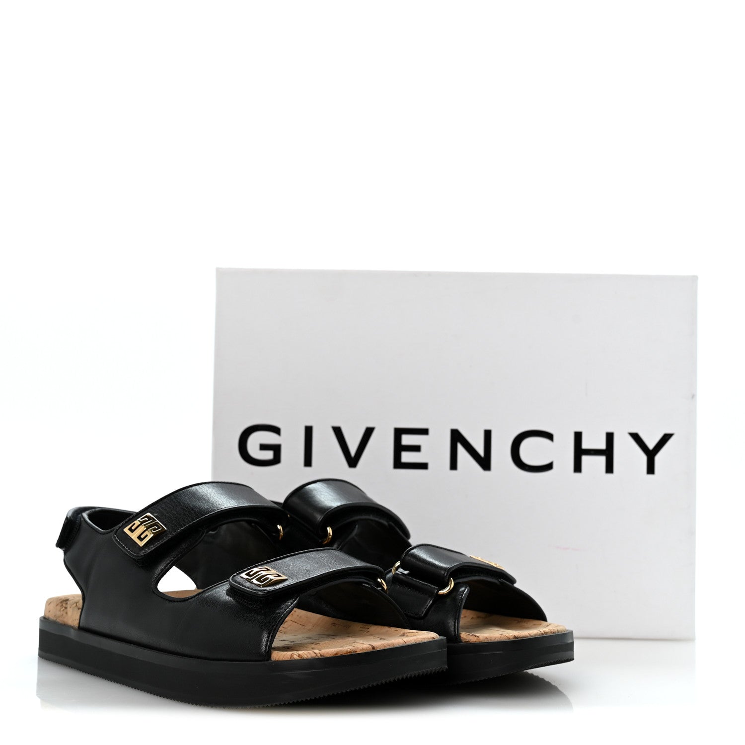 Givenchy Calfskin 4G Strap Flat Sandals 37 Black 10 of 10
