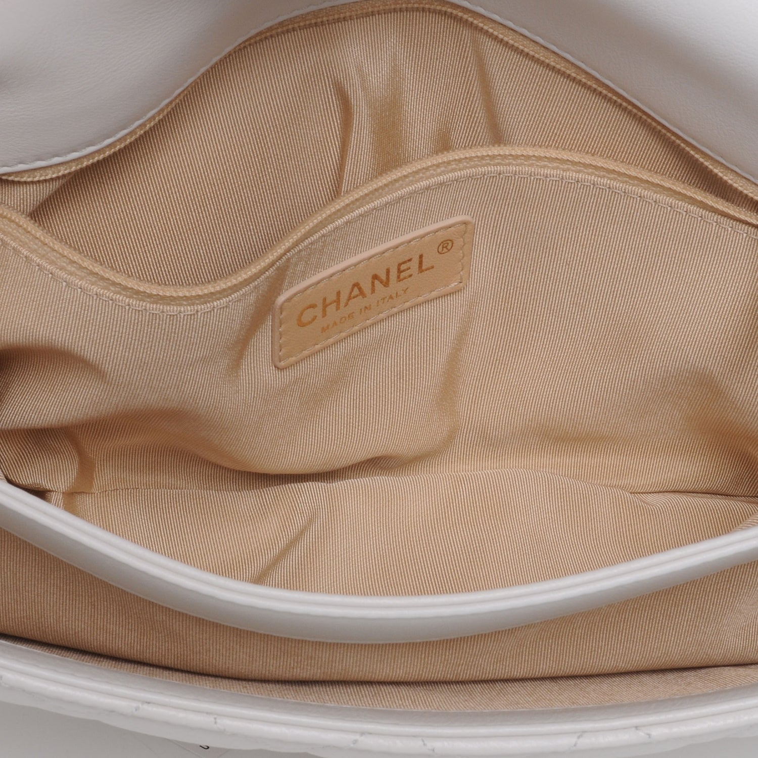 Chanel Calfskin CC Crown Medium Flap White 6 of 9