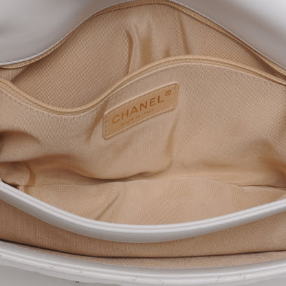 Chanel Calfskin CC Crown Medium Flap White 6 of 9