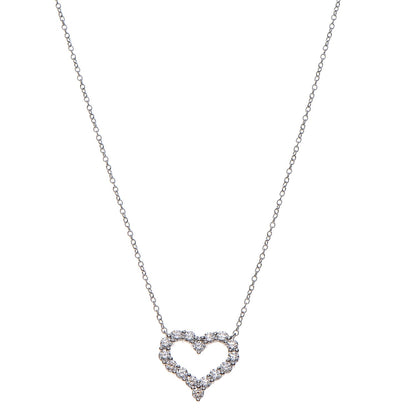 Tiffany Platinum Diamond Small Heart Pendant Necklace 1 of 9