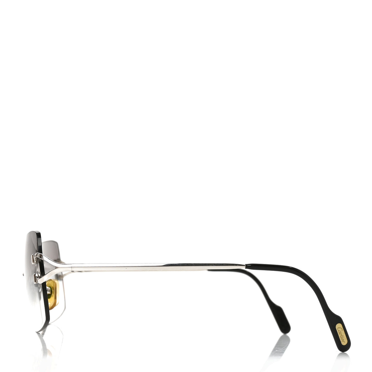 Cartier Metal Rimless C De Cartier 135 Square Sunglasses Silver Black 3 of 7