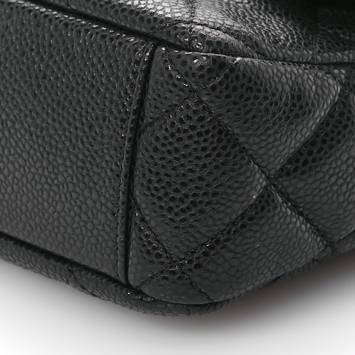 Grained Lambskin Quilted Mini Flap Black