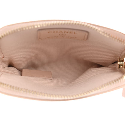 Chanel Caviar Quilted Zip Card Holder Wallet Light Beige 5 of 8