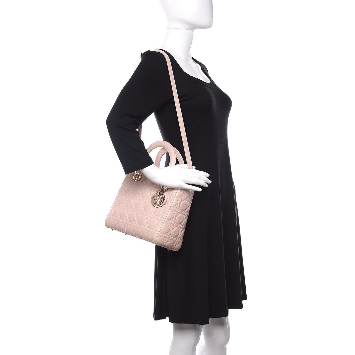 Lambskin Cannage Medium Lady Dior Light Pink
